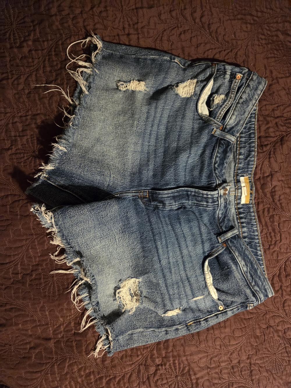 Maurices Distressed High-Rise Denim Shorts Plus Size 18